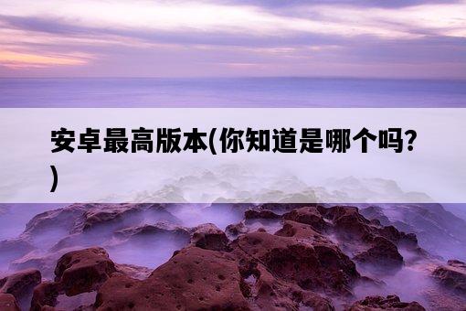 安卓最高版本，你知道是哪個嗎？-圖1