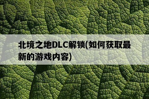 北境之地DLC解鎖，如何獲取最新的游戲內容-圖1