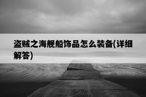 盜賊之海艦船飾品怎么裝備，詳細解答-圖1