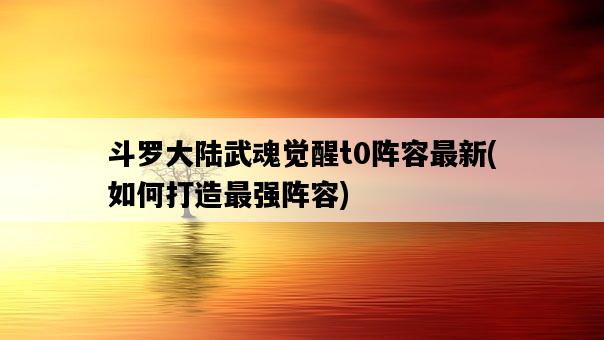 斗羅大陸武魂覺醒t0陣容最新，如何打造最強陣容-圖1