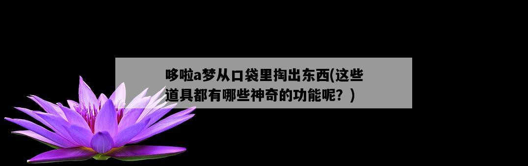 哆啦a夢從口袋里掏出東西，這些道具都有哪些神奇的功能呢？-圖1