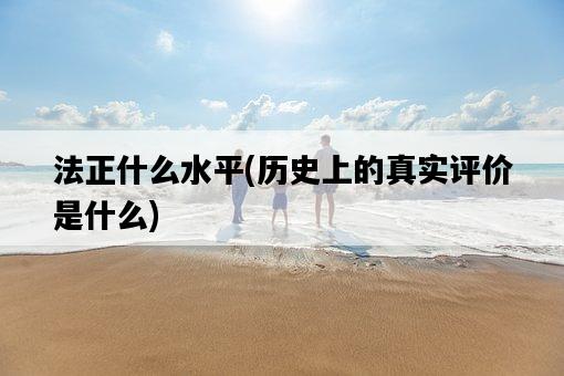 法正什么水平，歷史上的真實評價是什么-圖1