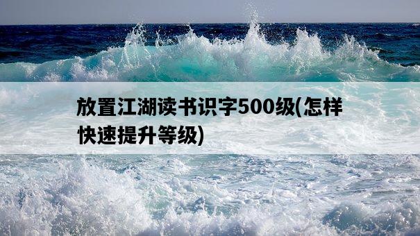 放置江湖讀書識字500級，怎樣快速提升等級-圖1