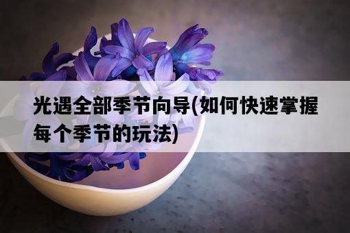 光遇全部季節向導，如何快速掌握每個季節的玩法-圖1