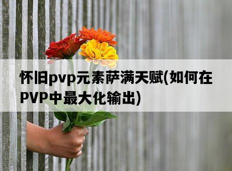 懷舊pvp元素薩滿天賦，如何在PVP中最大化輸出-圖1