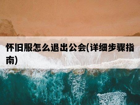 懷舊服怎么退出公會，詳細步驟指南-圖1