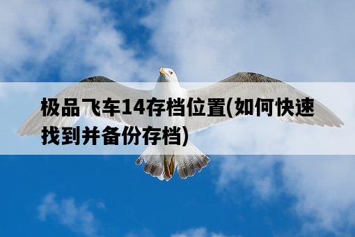 極品飛車14存檔位置，如何快速找到并備份存檔-圖1