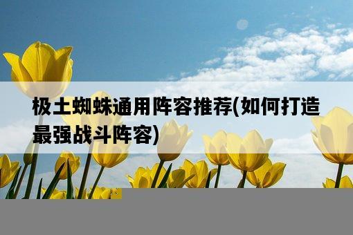 極土蜘蛛通用陣容推薦，如何打造最強戰斗陣容-圖1