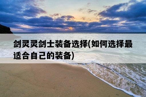 劍靈靈劍士裝備選擇，如何選擇最適合自己的裝備-圖1