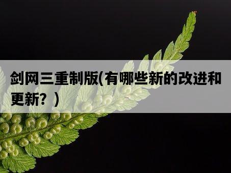 劍網三重制版，有哪些新的改進和更新？-圖1
