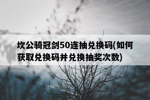 坎公騎冠劍50連抽兌換碼，如何獲取兌換碼并兌換抽獎次數-圖1