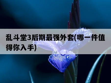 亂斗堂3后期最強外套，哪一件值得你入手-圖1