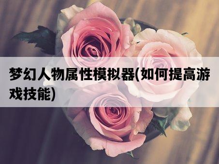 夢幻人物屬性模擬器，如何提高游戲技能-圖1