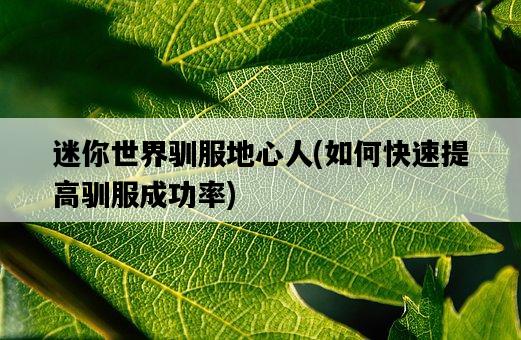 迷你世界馴服地心人，如何快速提高馴服成功率-圖1