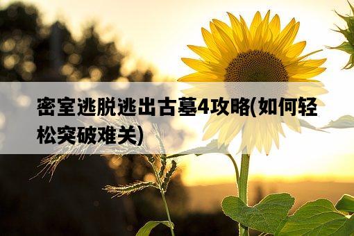 密室逃脫逃出古墓4攻略，如何輕松突破難關-圖1