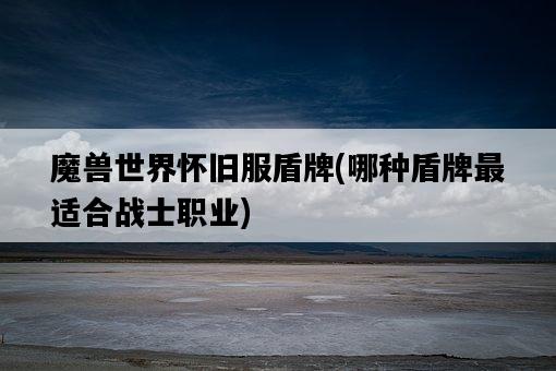 魔獸世界懷舊服盾牌，哪種盾牌最適合戰士職業-圖1
