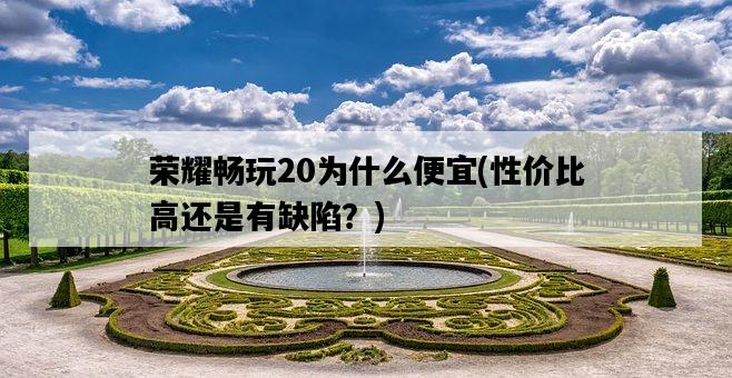 榮耀暢玩20為什么便宜，性價比高還是有缺陷？-圖1