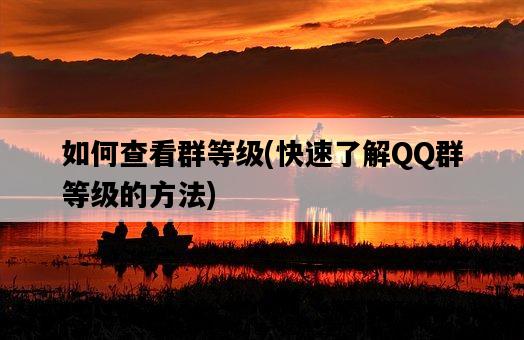 如何查看群等級，快速了解QQ群等級的方法-圖1