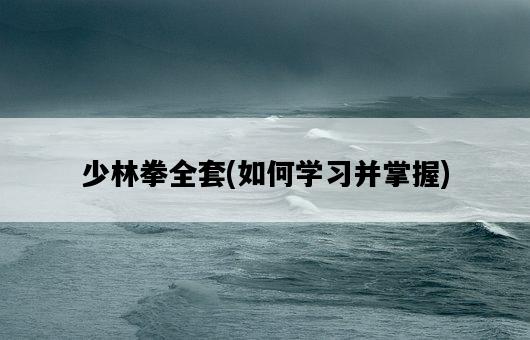 少林拳全套，如何學習并掌握-圖1