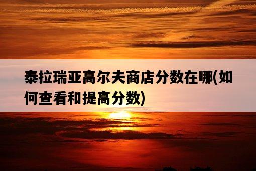 泰拉瑞亞高爾夫商店分數在哪，如何查看和提高分數-圖1