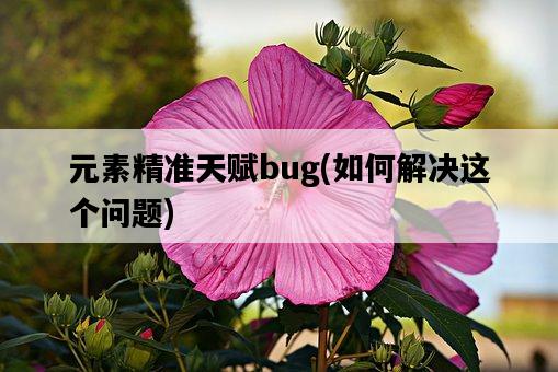 元素精準天賦bug，如何解決這個問題-圖1