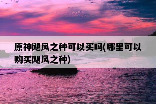 原神颶風之種可以買嗎，哪里可以購買颶風之種-圖1