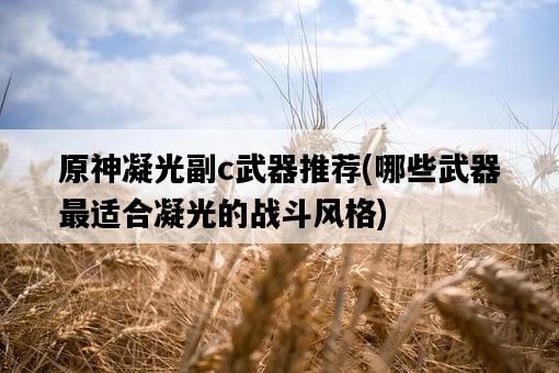 原神凝光副c武器推薦，哪些武器最適合凝光的戰斗風格-圖1