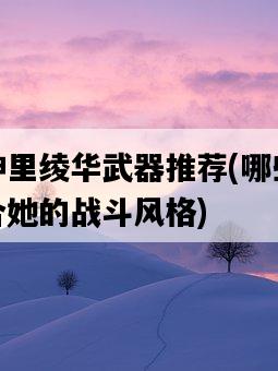 原神神里綾華武器推薦，哪些武器最適合她的戰斗風格-圖1