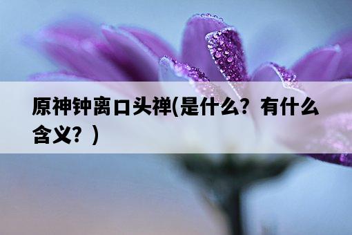 原神鐘離口頭禪，是什么？有什么含義？-圖1