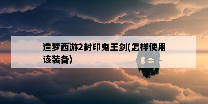 造夢西游2封印鬼王劍，怎樣使用該裝備-圖1