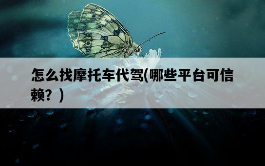 怎么找摩托車代駕，哪些平臺可信賴？-圖1