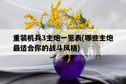 重裝機兵3主炮一覽表，哪些主炮最適合你的戰斗風格-圖1