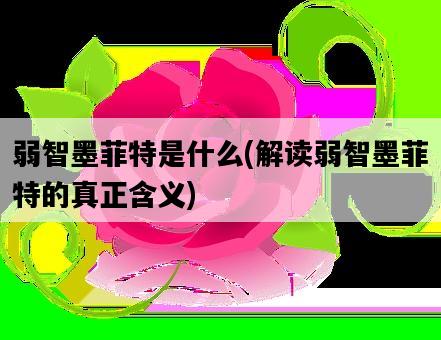 弱智墨菲特是什么，解讀弱智墨菲特的真正含義-圖1
