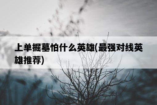 上單掘墓怕什么英雄，最強對線英雄推薦-圖1