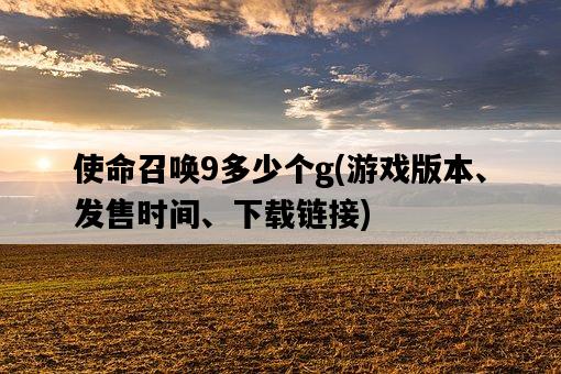 使命召喚9多少個g，游戲版本、發售時間、下載鏈接-圖1
