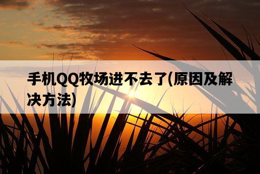 手機QQ牧場進不去了，原因及解決方法-圖1