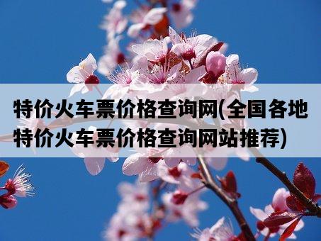 特價火車票價格查詢網，全國各地特價火車票價格查詢網站推薦-圖1