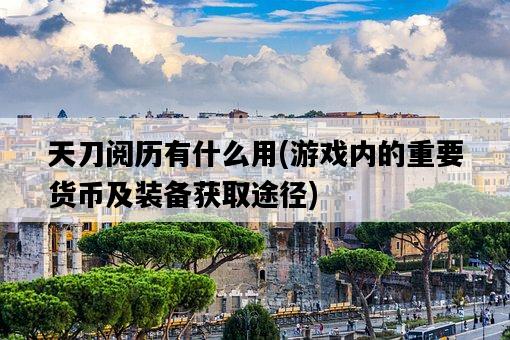 天刀閱歷有什么用，游戲內的重要貨幣及裝備獲取途徑-圖1