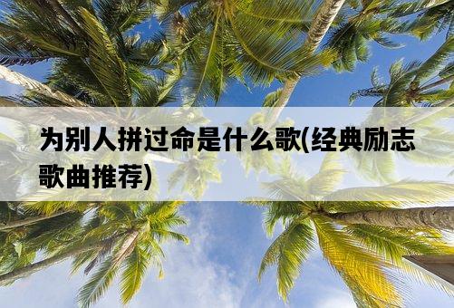 為別人拼過命是什么歌，經典勵志歌曲推薦-圖1