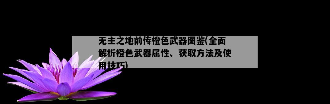 無主之地前傳橙色武器圖鑒，全面解析橙色武器屬性、獲取方法及使用技巧-圖1