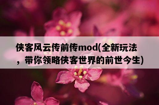 俠客風云傳前傳mod，全新玩法，帶你領略俠客世界的前世今生-圖1