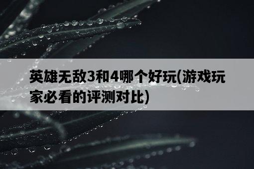 英雄無敵3和4哪個好玩，游戲玩家必看的評測對比-圖1